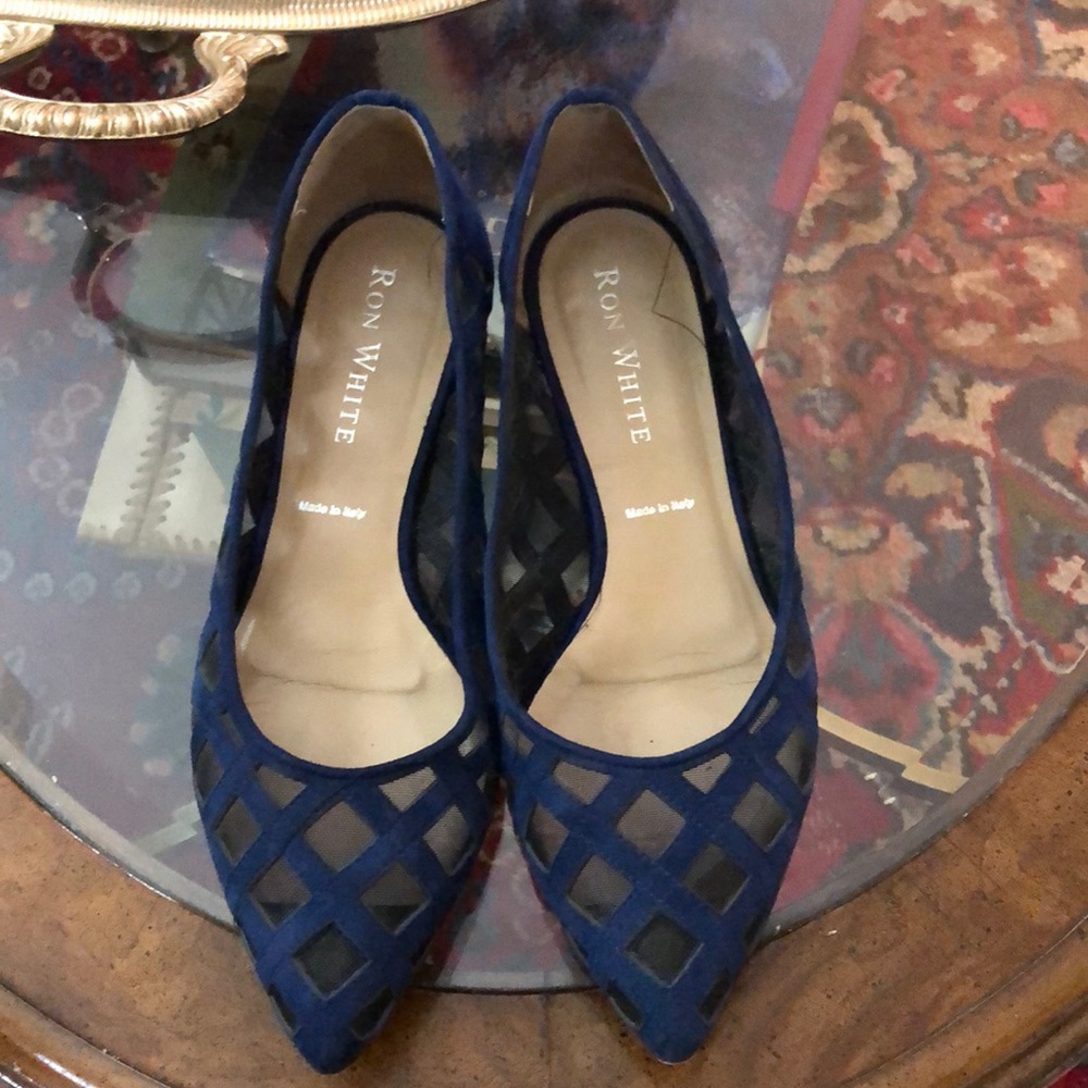 Ron White blue suede shoes